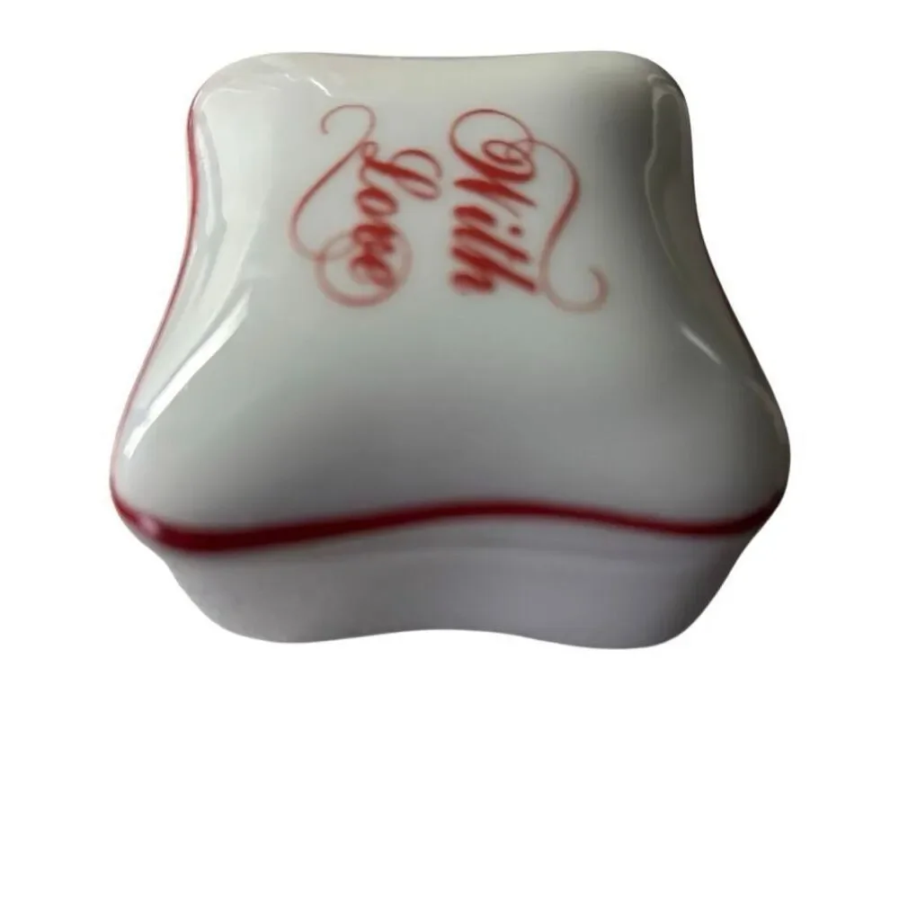 With Love Porcelain Trinket Box Made In Japan